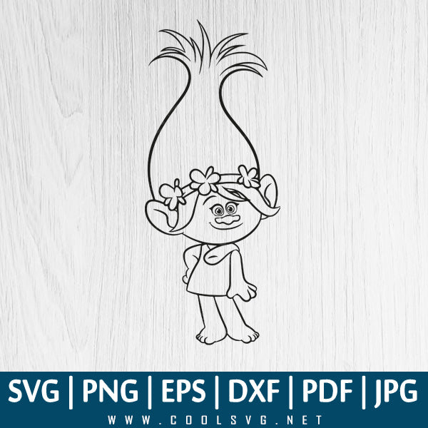 Troll Hair SVG PNG EPS DXF - Poppy Trolls Outline SVG - Great for Subl