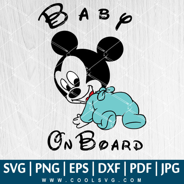 Download Baby On Board SVG - Baby Mickey Mouse PNG