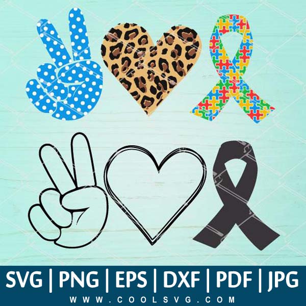 Download Peace Love Autism Svg Autism Awareness Ribbon Svg Peace Love Autis