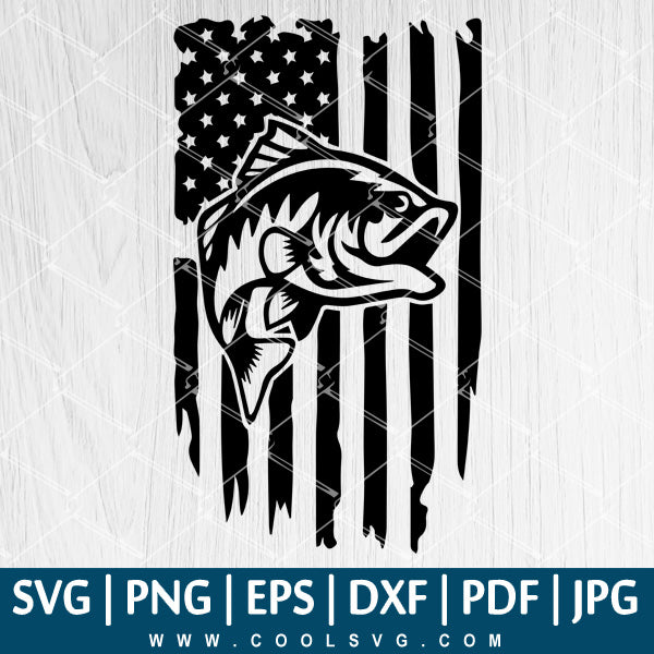 Fishing Distressed Usa Flag Svg American Flag Fishing Svg