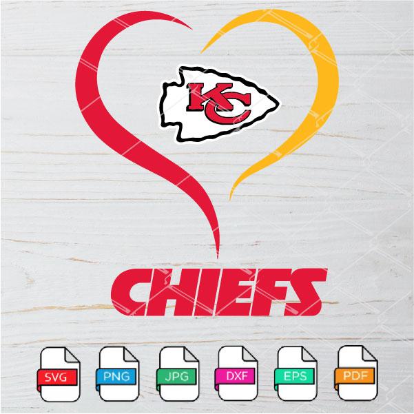 Chiefs Heart Svg Kansas City Chiefs Svg Chiefs Heart Png