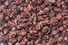 Close up of texture and chips in Dark Chocolate granola.