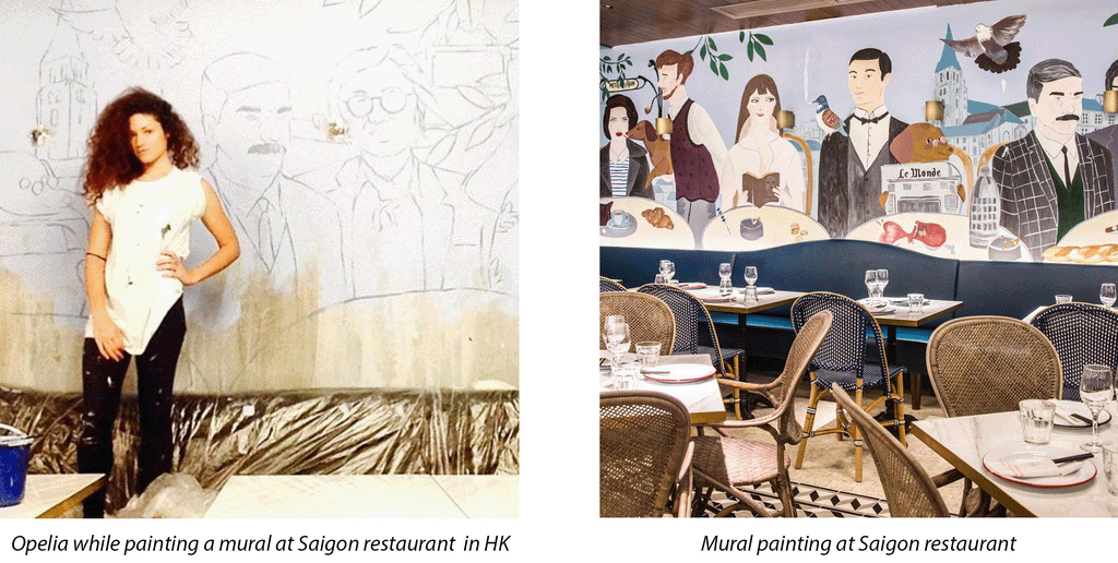 Mural painting at Saigon restaurant by MERAKILYA