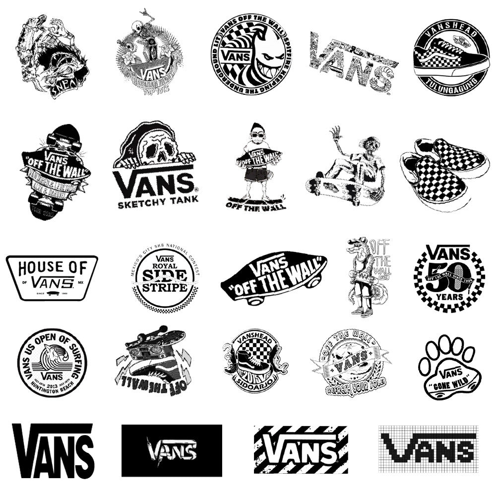 White and Black Vans Stickers – arothy