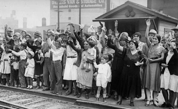 Mexican Americans being deported from the US during the Great Depression