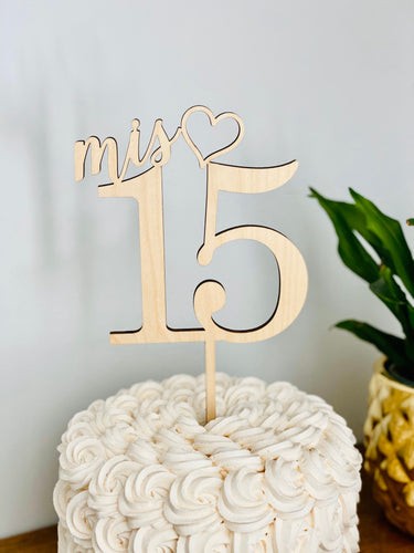 Gold - Quinceañera 15th Birthday Cake Topper