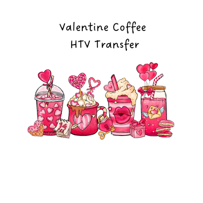 valentine coffee ready to press sublimation iron on transfer
