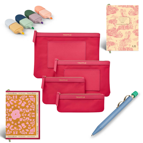 journaling supplies organized with the truffle multi-tasking pouch set