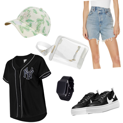 sporty baseball game outfit