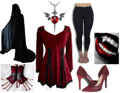 Vampire Costume idea using Dare Fashion Electra top in Garnet