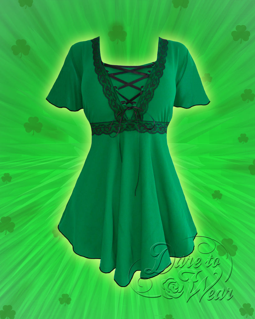 Angel Top in Emerald/Black