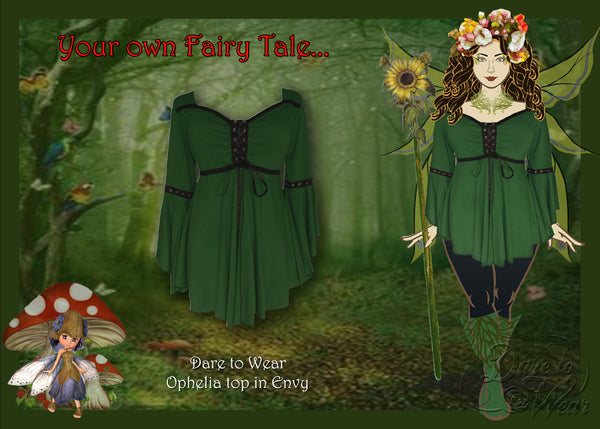 Woodland Fairy Costume using Dare Fashion Ophelia Corset Top in Envy