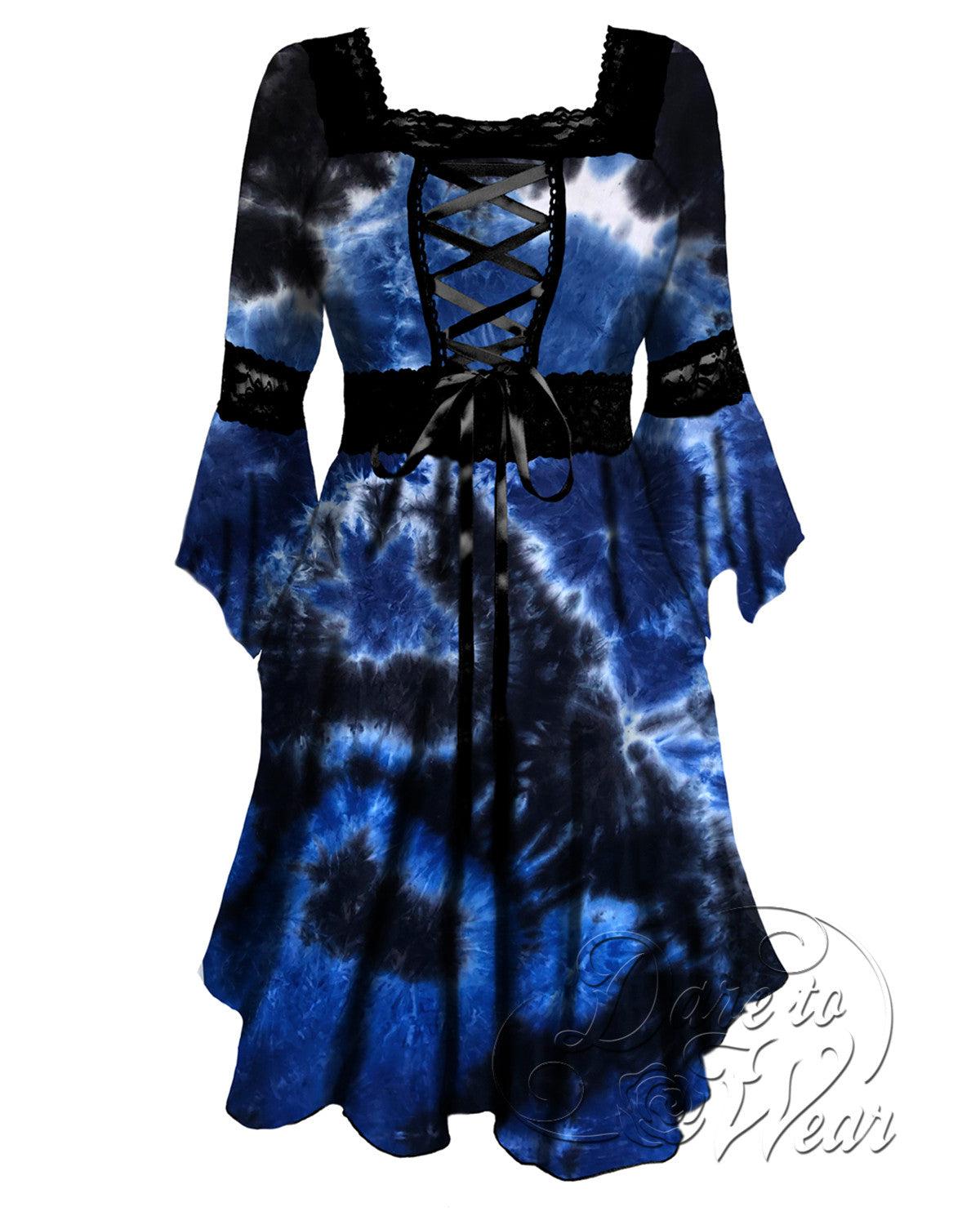 Renaissance Dress in Midnight  Indigo Blue Gothic Victorian