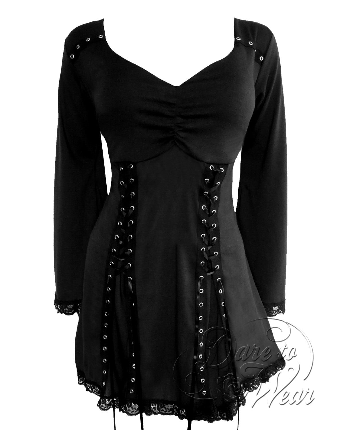 Buy New Pretty Angel Black Tunic Top Blouse, Slenderizing Slimming