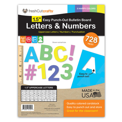 BRIGHT 1.5 in. Capital Alphabet Letters, Numbers, Punctuation – FreshCut  Crafts