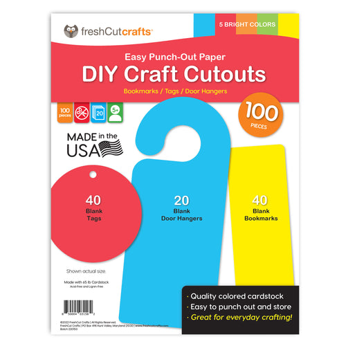 DIY Craft Cutouts 100 PCS Blank Bookmarks, Door Hangers, Gift Tags - H –  FreshCut Crafts