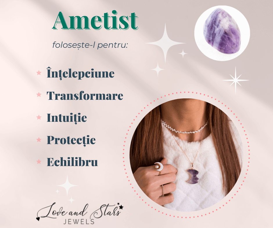 Proprietăți spirituale ametist Love and Stars Jewels