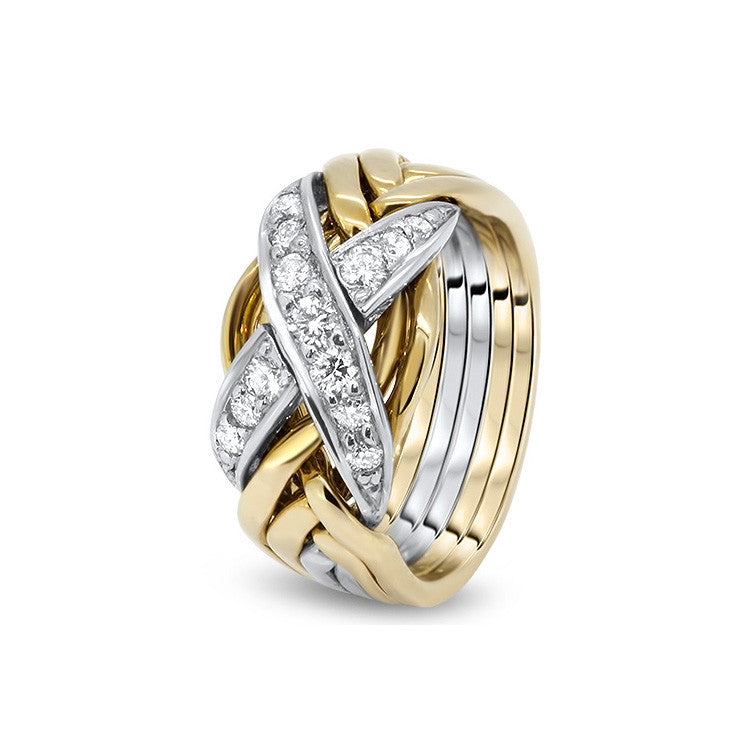 Womens Gold Diamond 6RX-LD | Puzzle Rings Creations