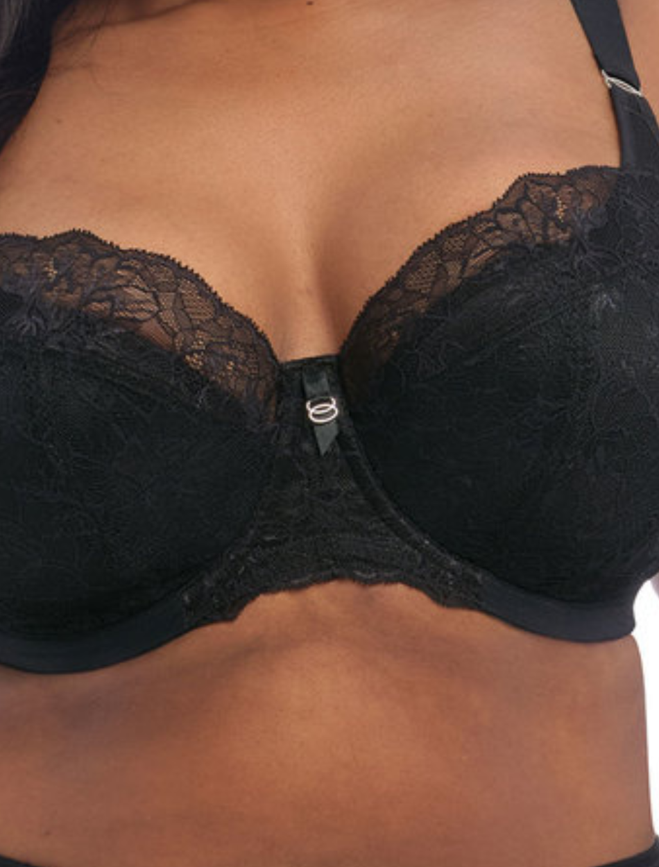 Elomi Brianna Underwire Padded Half Cup Bra, Black | Black Elomi Brianna Bras