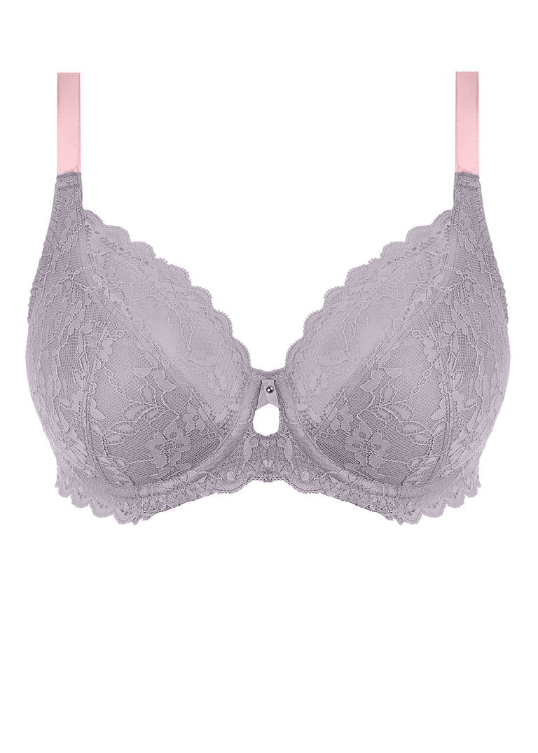 Freya Offbeat Underwire Plunge Bra, Mineral Grey