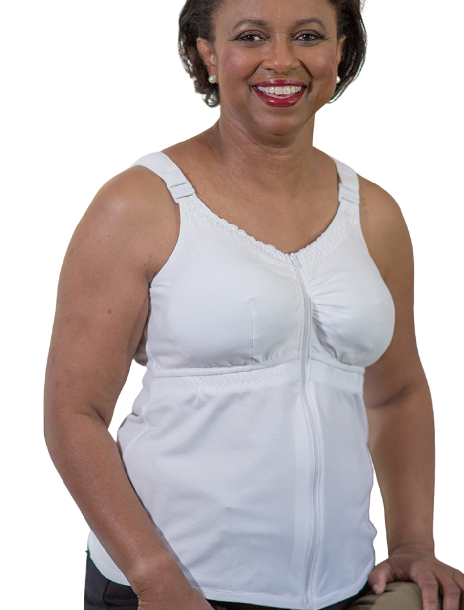 American Breast Care Post Surgical Camisole With Drain Management | Front Fastening Mastectomy Bra