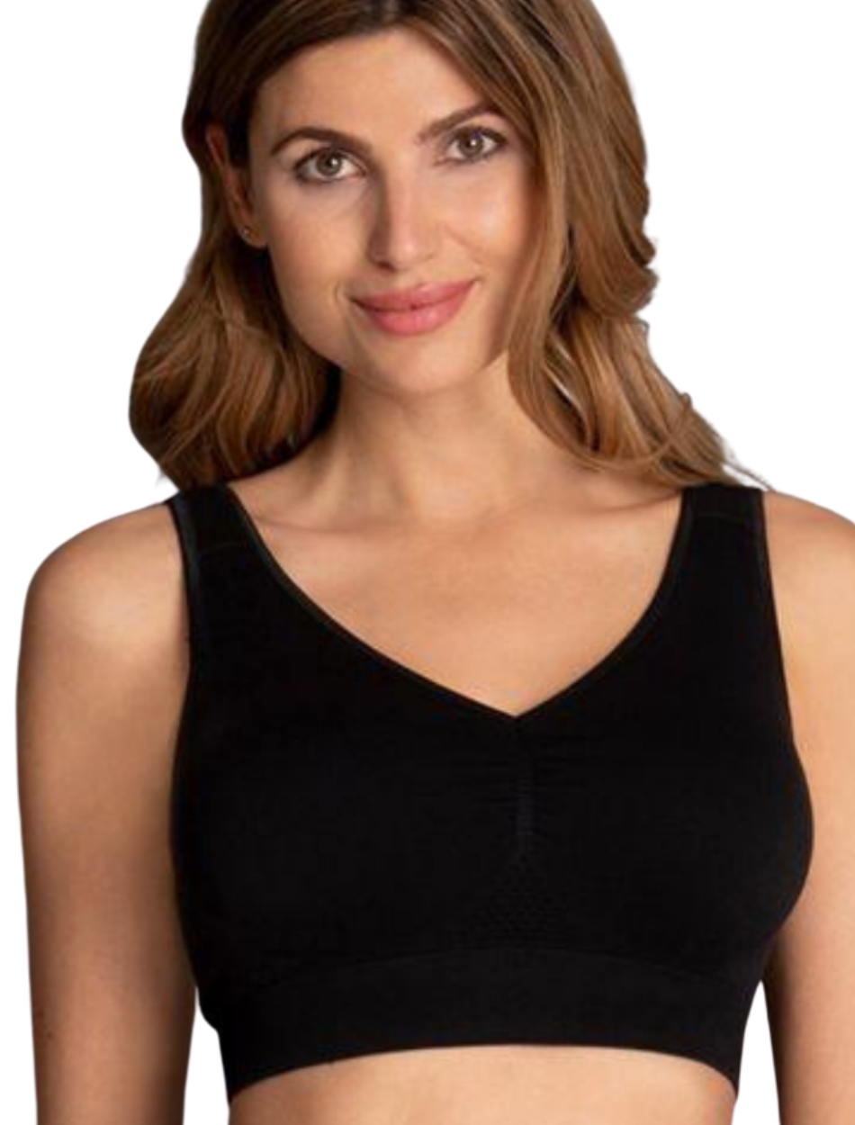 Anita Lotta Wire Free Mastectomy Bra, Black | Black Post Mastectomy bra