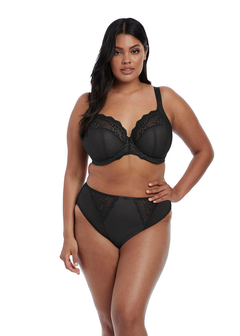 Elomi Charley Underwire Plunge Bra Black | Black Elomi Charley Bras | Black Plunge Bras