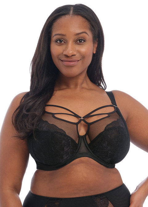 Elomi Brianna Underwire Plunge Bra, Black | Lace Elomi Brianna Bra |