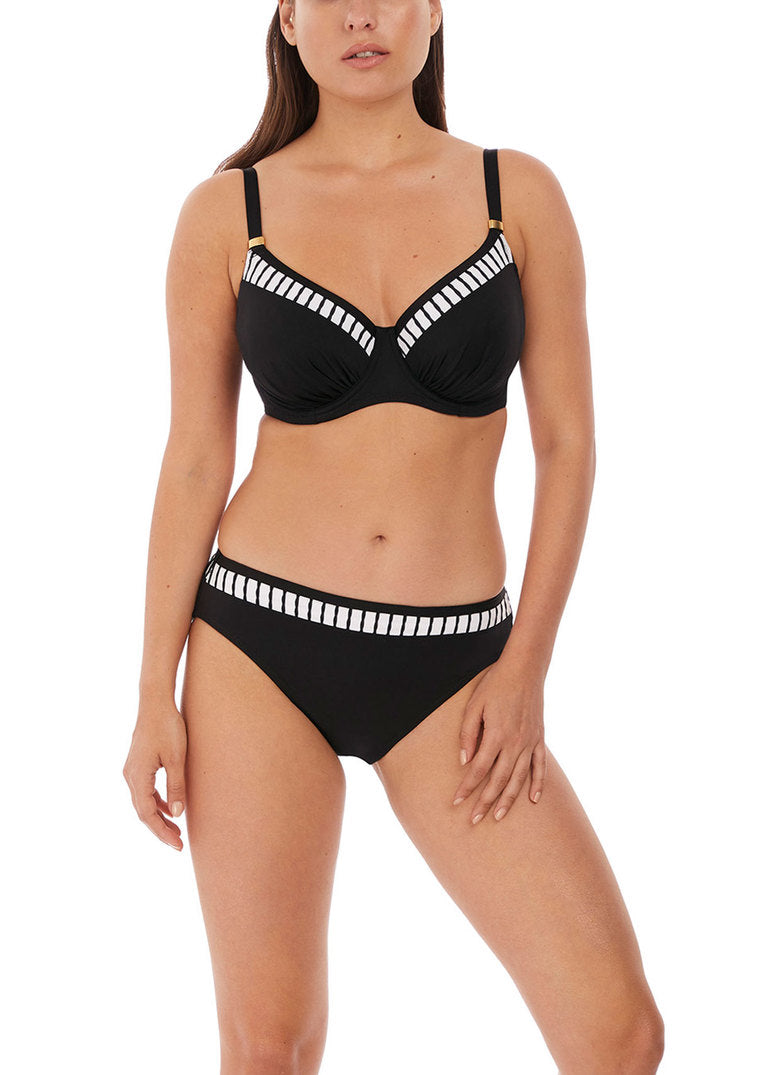 Fantasie San Remo Uw Gathered Full Cup Bikini Top, Black & White