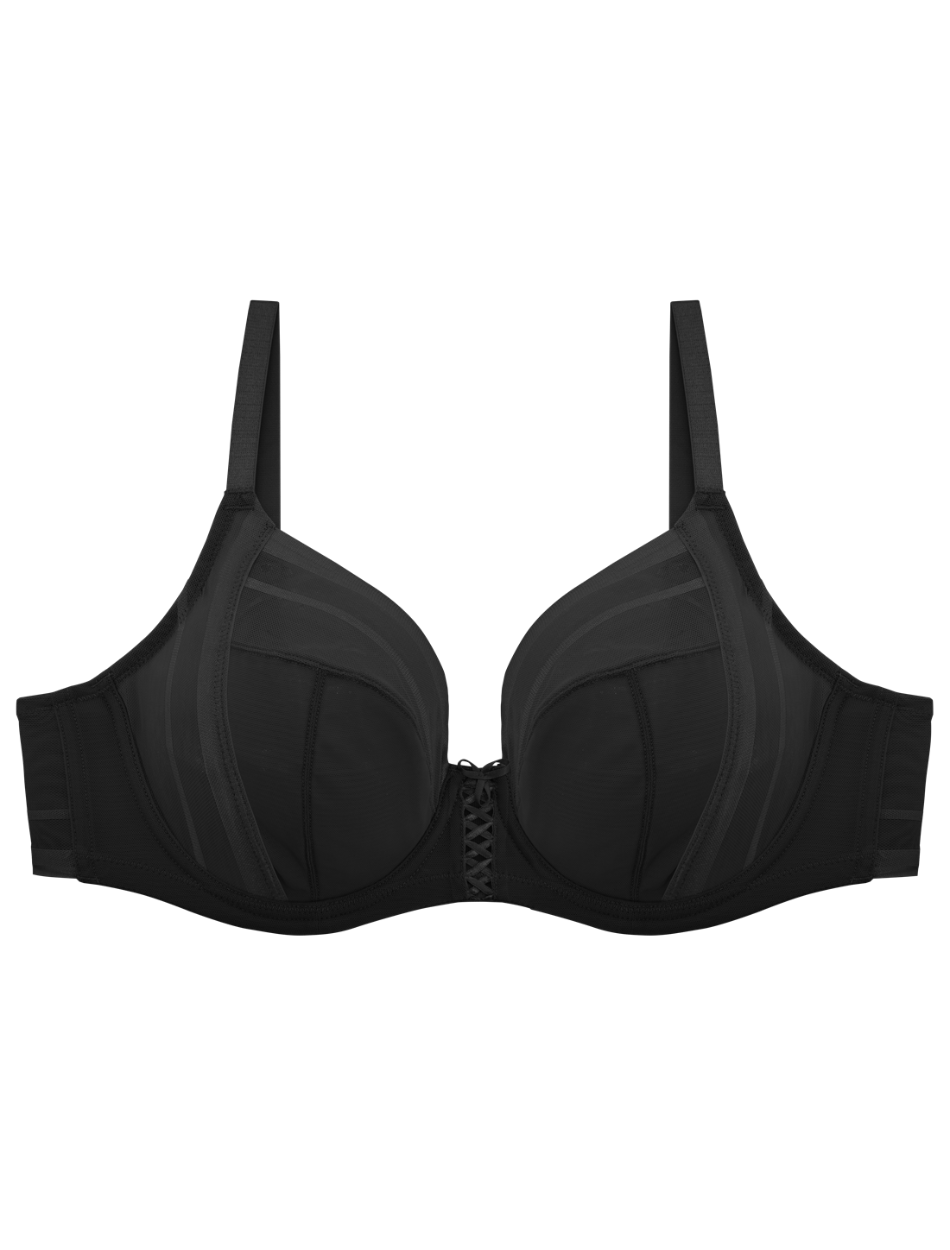 Parfait Shea Plunge Bra Underwired Unlined Bra, Black | Black Parfait Plunge Bra