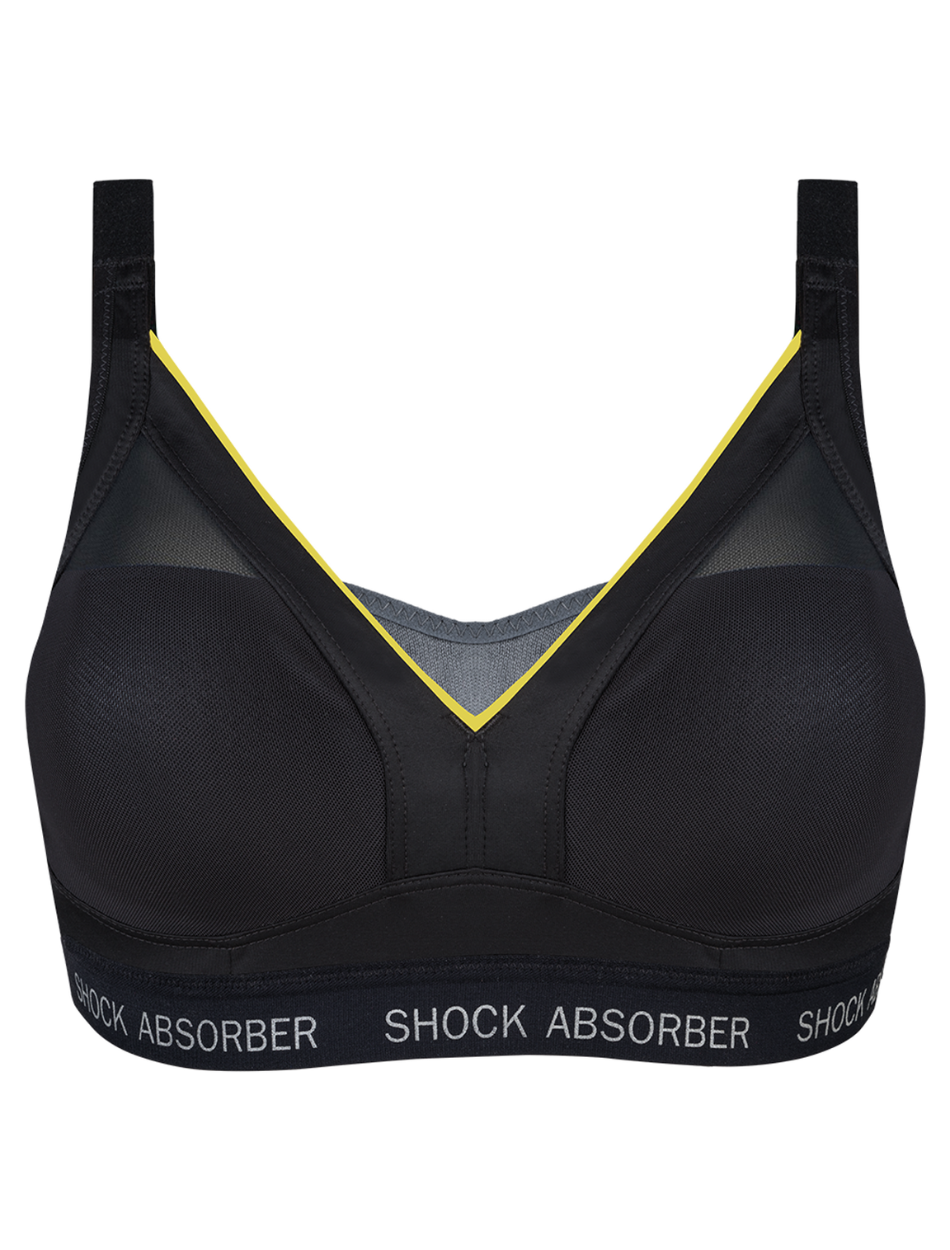 Shock Absorber Active Shaped Support Padded Sports Bra, Black | Wireless Sports Bras