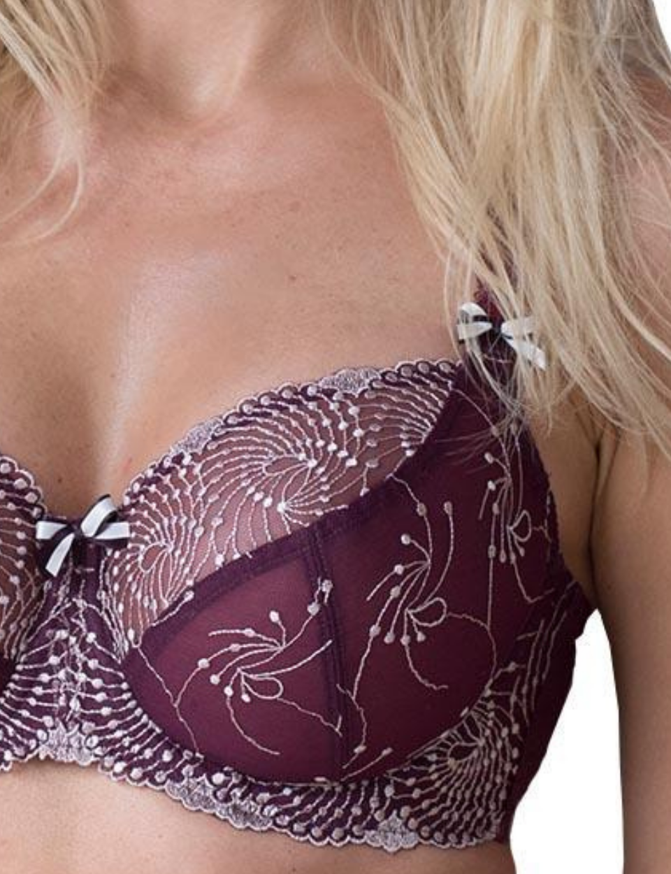 Fit Fully Yours Nicole See-Thru Underwire Lace Bra, Blossom Lilac