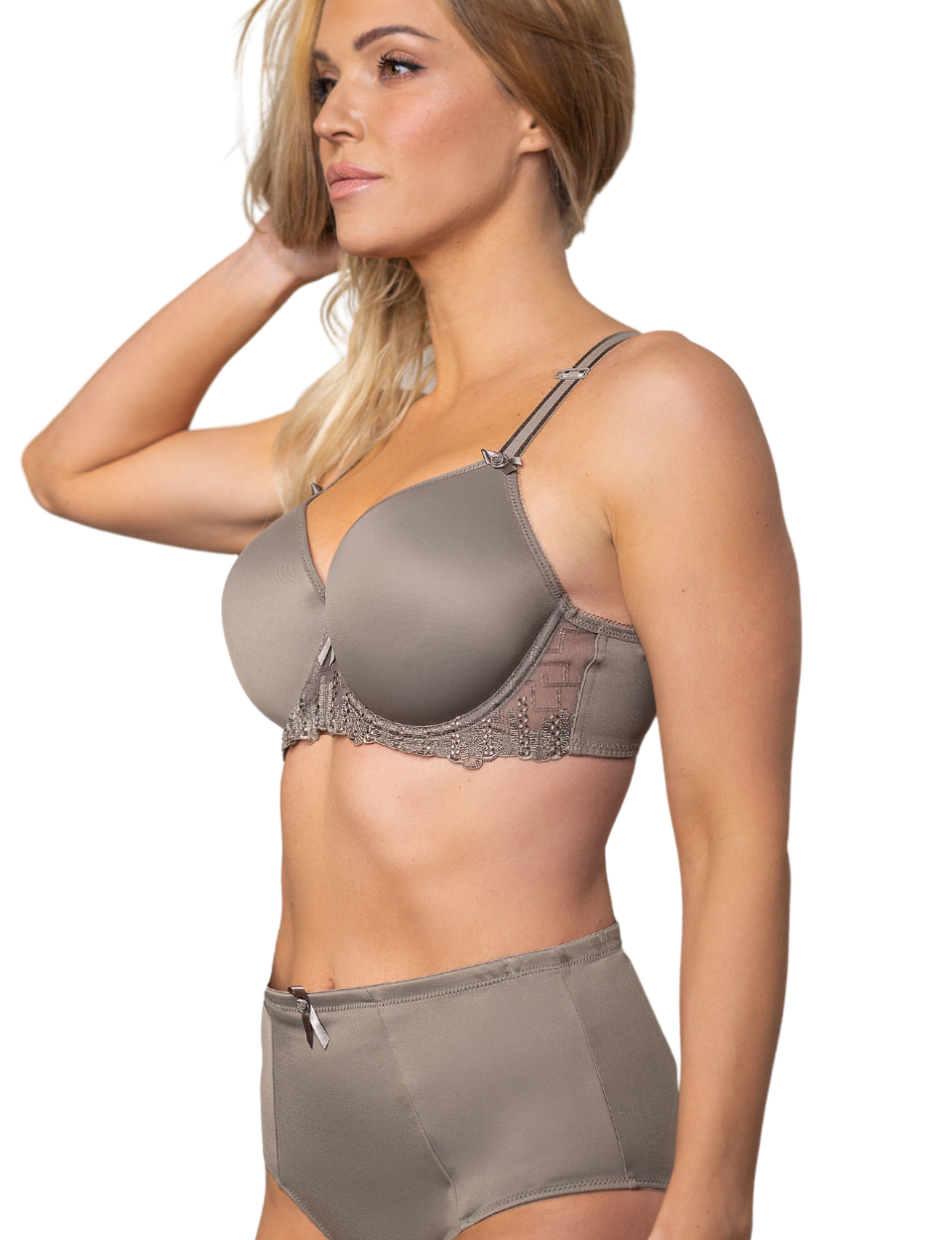 Fit Fully Yours Elise Molded Underwire Bra, Dark Taupe