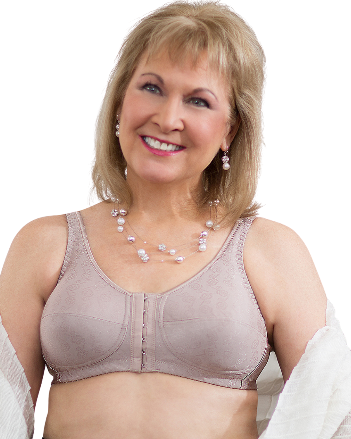 American Breast Care 123 Front Close Rose Contour Bra, Cocoa | Front Fastening Mastectomy Bra | ABC Front Fastening Bras