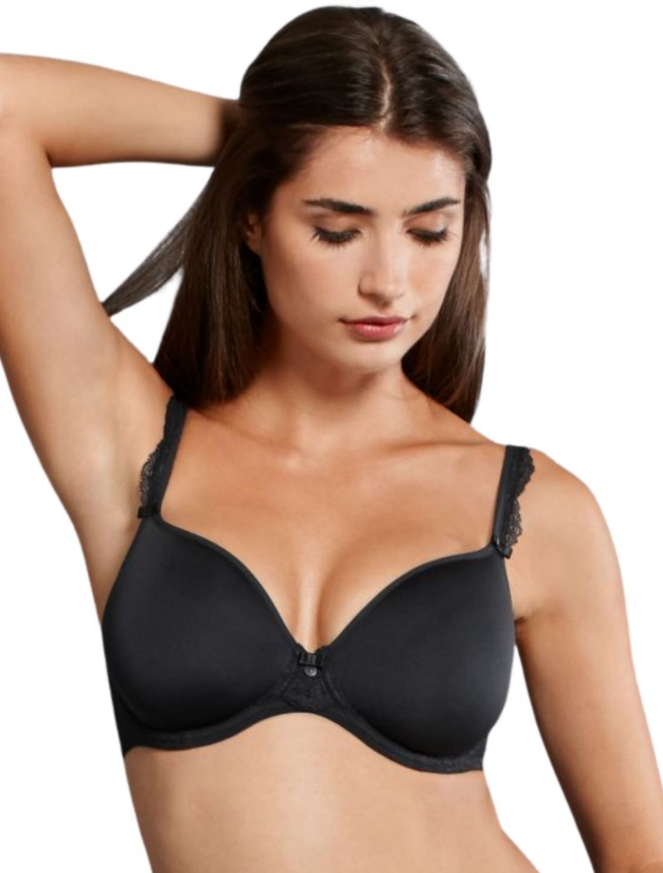 Anita Rosa Faia Selma Underwire Bra Spacer Cup, Black |Rosa Faia Molded Spacer Bra Black