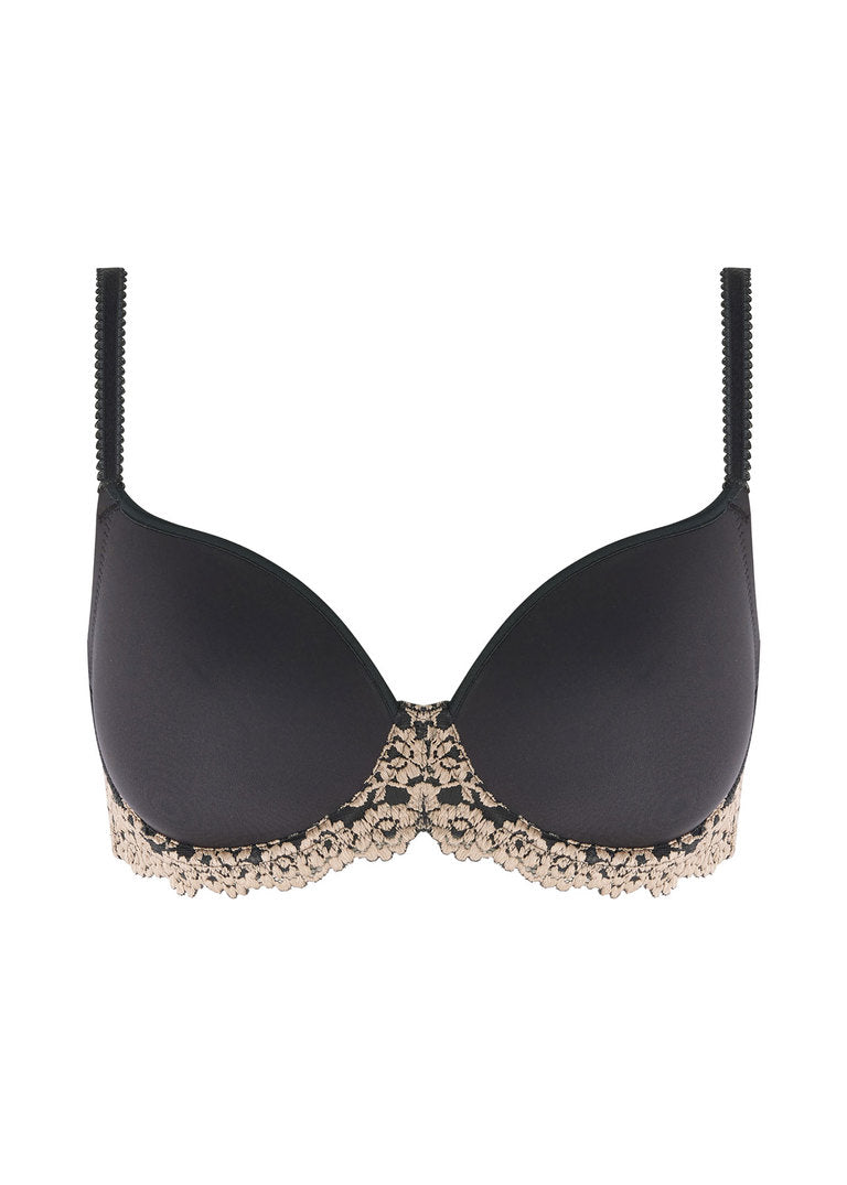 Wacoal Embrace Lace Underwire Contour Bra, Ebony / Shifting Sand