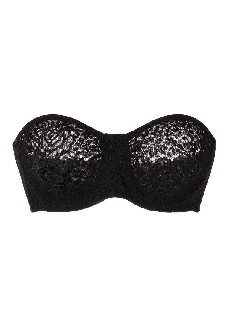 Wacoal Halo Lace Strapless Bra, Black | Black Strapless Bras | Wacoal Strapless