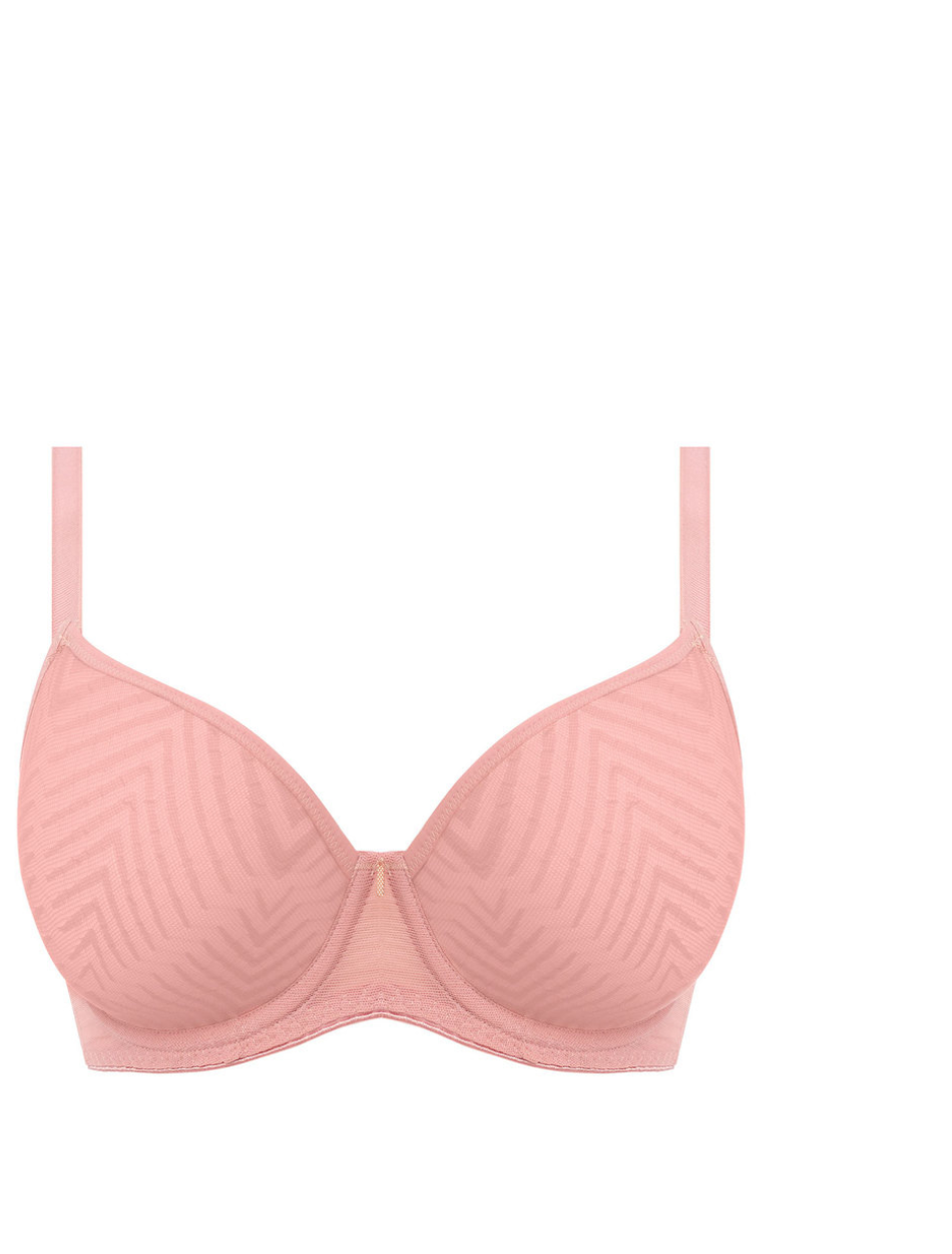 Freya Tailored Underwire Plunge Molded Bra, Ash Rose | Pink T-Shirt Bra