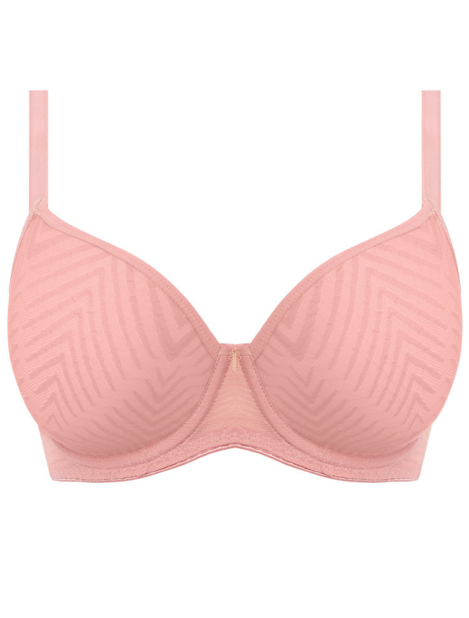 Freya Tailored Underwire Plunge Molded Bra, Ash Rose | Pink T-Shirt Bra