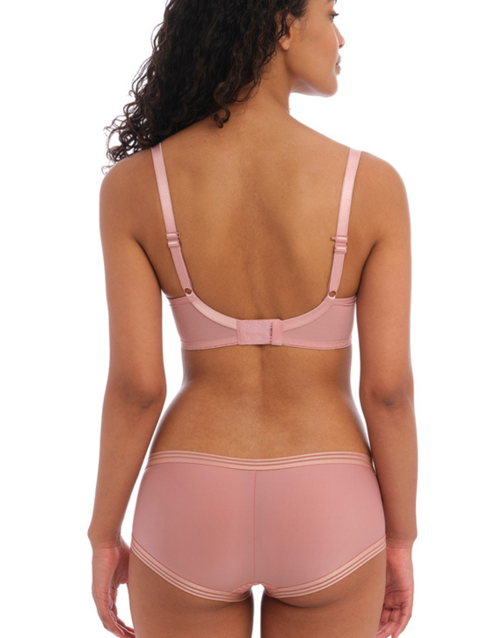 Freya Tailored Underwire Plunge Molded Bra, Ash Rose | Pink T-Shirt Bra