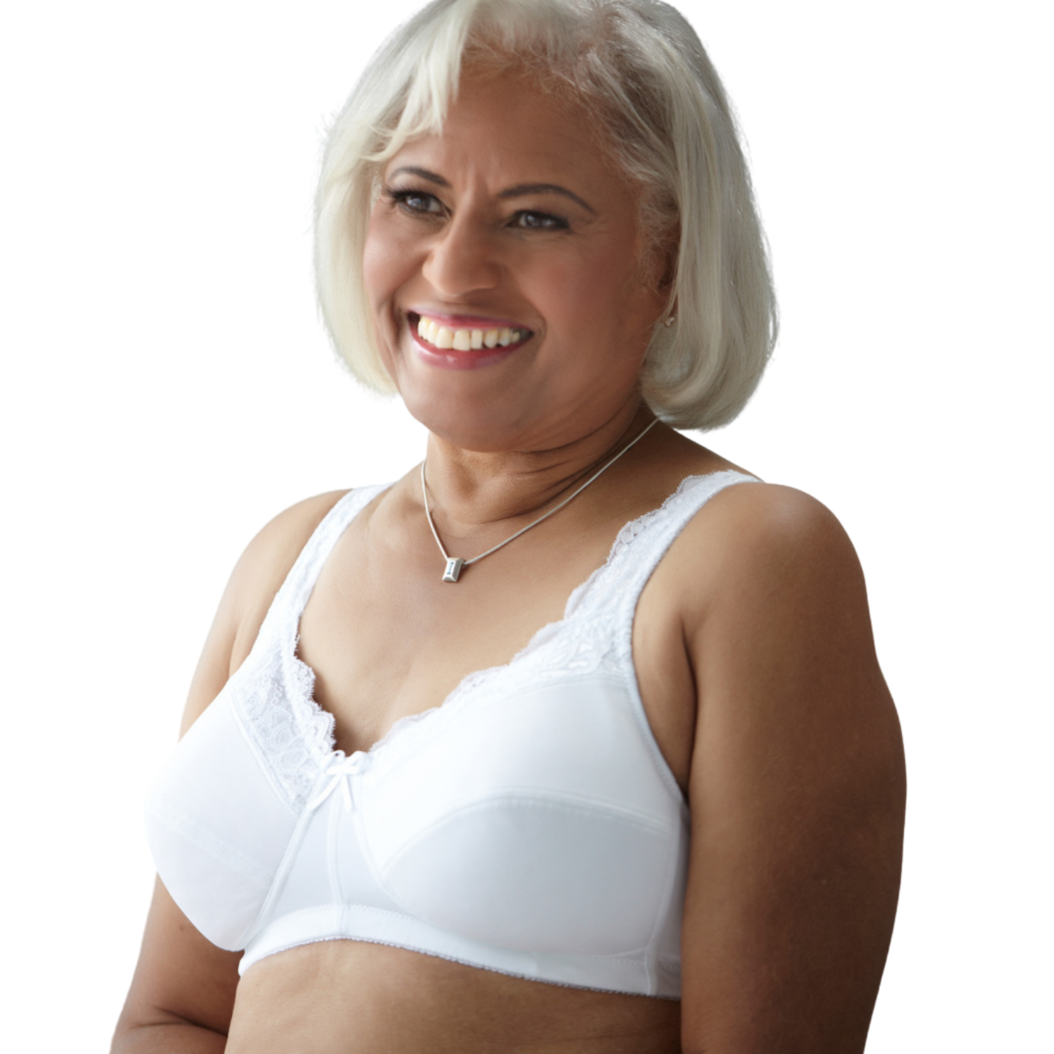 American Breast Care Lace Front Bra, White | ABC White Mastectomy bra