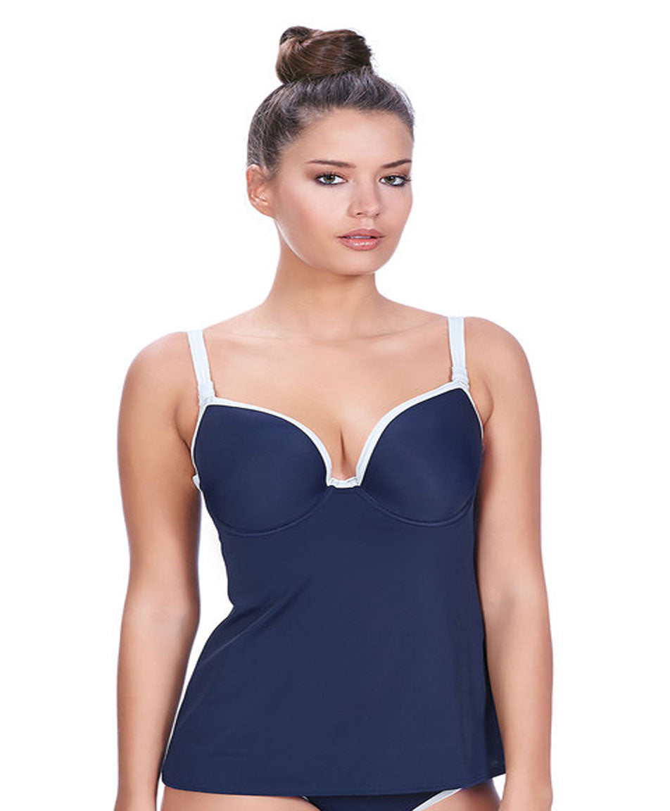 Freya In The Navy Deco Underwire Molded Tankini, Marine