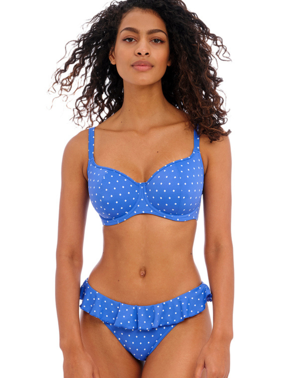 Freya Jewel Cove Underwire Sweetheart Padded Bikini Top, Azure | Azure Blue Freya Bikini Top