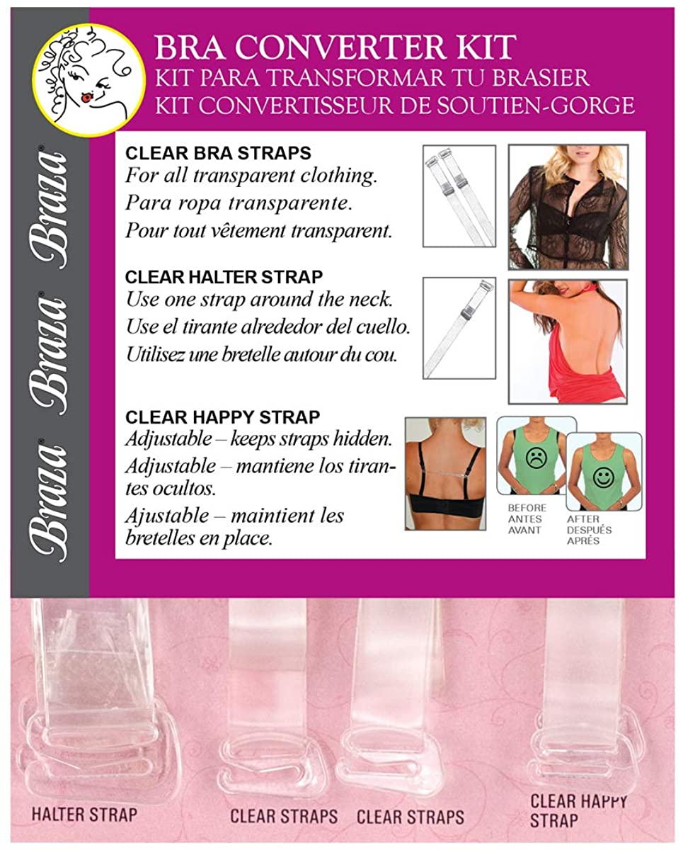 Braza Bra Straps Galore Bra Converter Kit, Clear Narrow