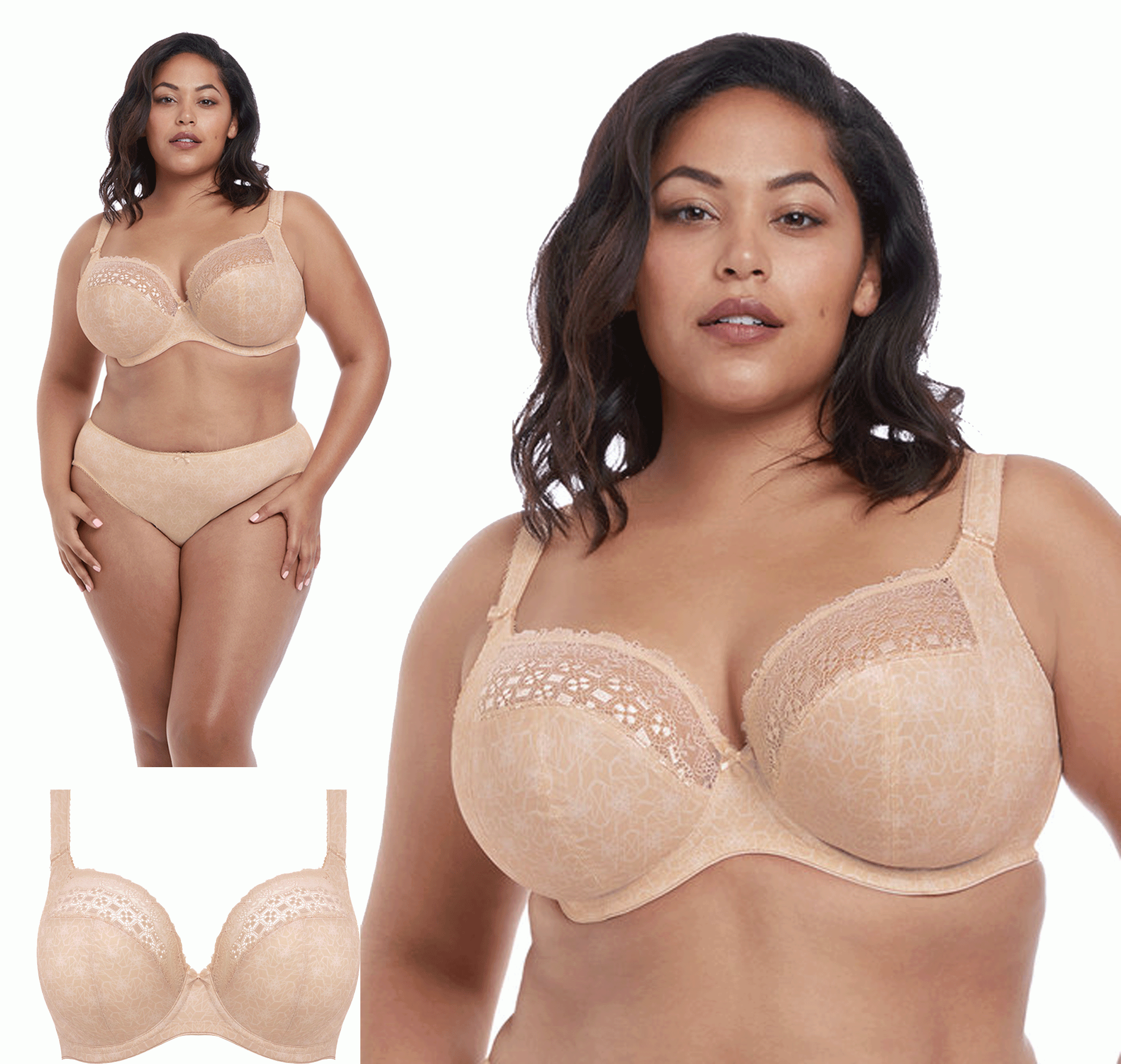 Elomi Kim Underwire Plunge Bra Stretch, Caramel | Beige Elomi Kim Bras