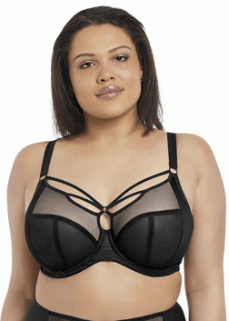 Elomi Sachi Underwire Plunge Bra Stretch, Black