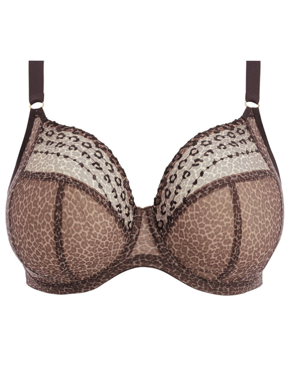 Elomi Matilda Underwire Plunge Bra, Leopard | Leopard Plunge Bra | Animal Print Plunge