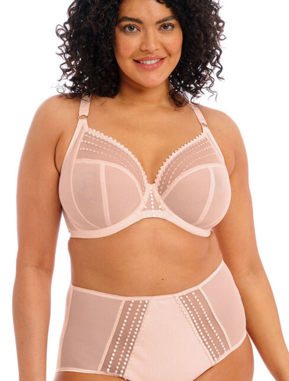 Elomi Matilda Underwire Plunge Bra, Pearl Blush | Pearl Blush Plunge Bra | Pink Plunge