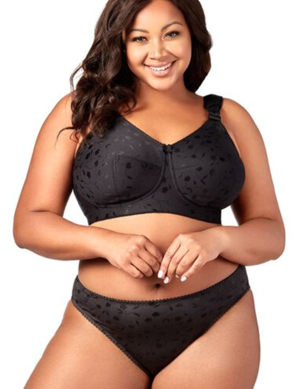 Elila Jacquard Soft Cup Bra, Black | Black Full Coverage Bras | Black Soft Cup Bras