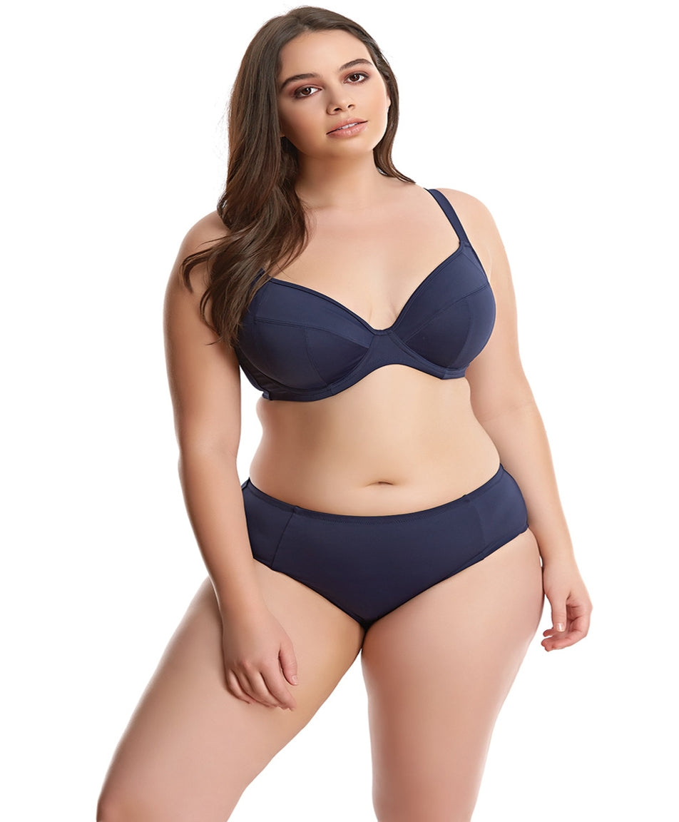 Elomi Essentials Underwire Plunge Bikini Top in Midnight